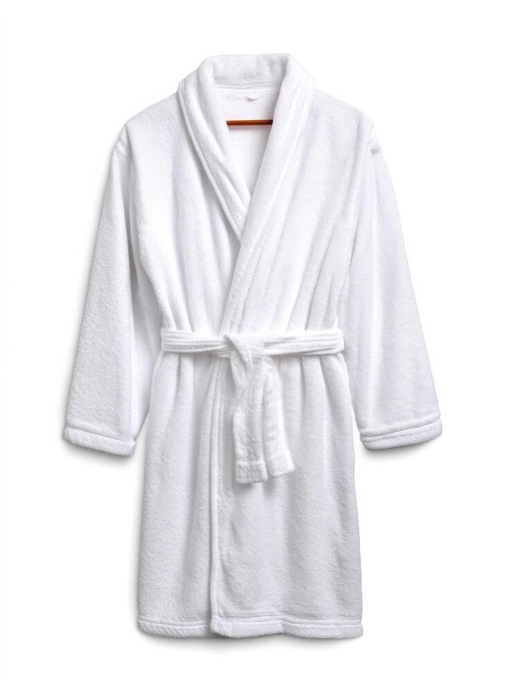 Luxurious White Cotton Bathrobe Soft, Comfortable, and Relaxing Spa Robe for Ultimate Comfort at Home. Perfect for Hotel, Bedroom, photo