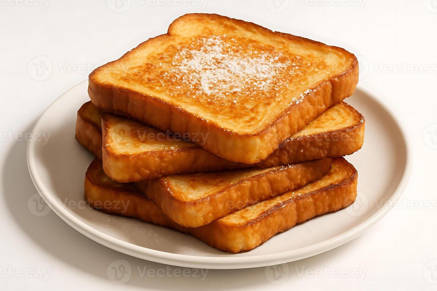 A stack of french toast on a white plate photo