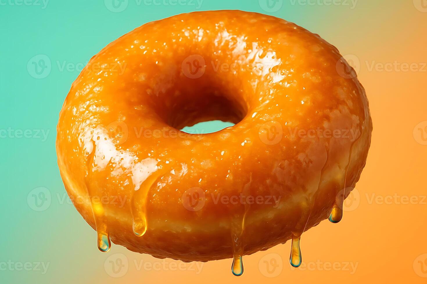 A donut with a dripping syrup photo