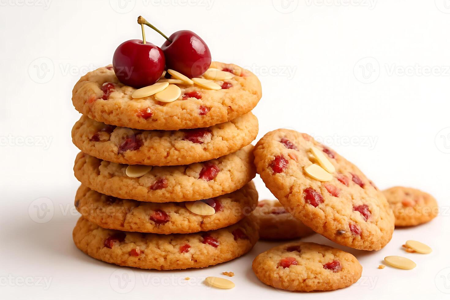 Cherry almond cookies photo