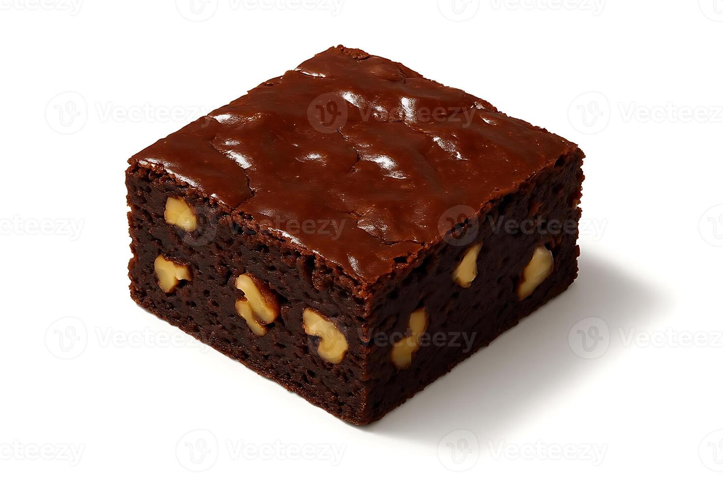 A brownie with nuts on top photo