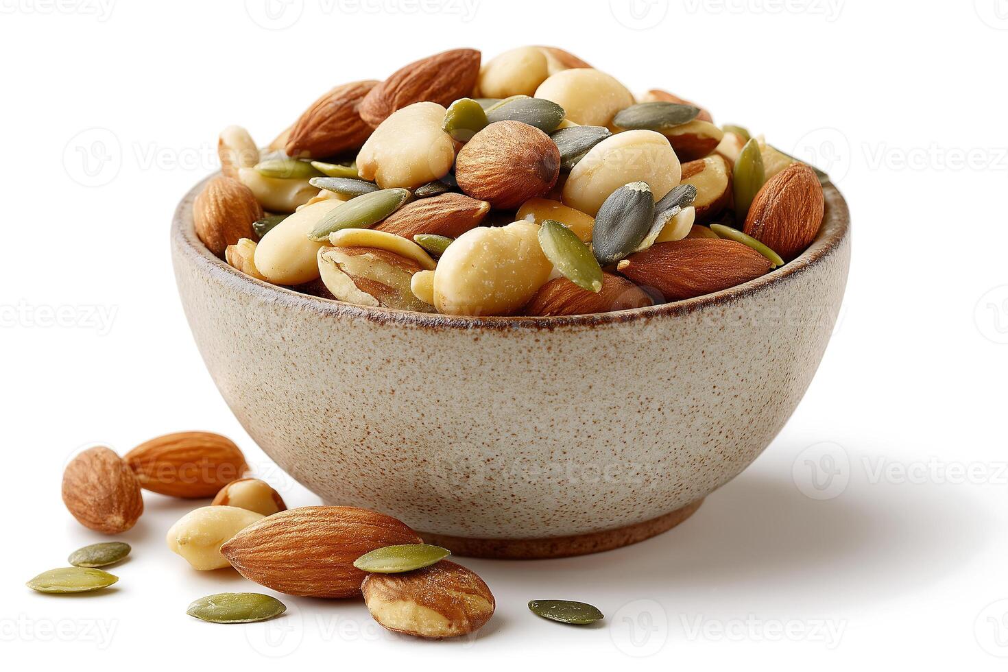 Mixed nuts in a bowl photo