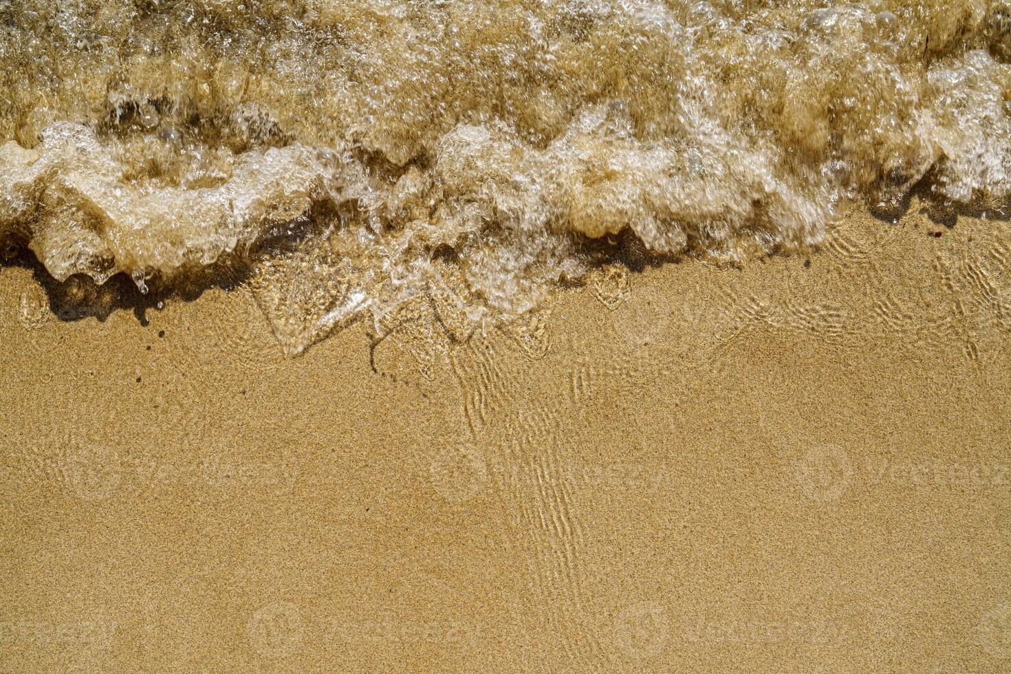 Golden Sand Beach with Gentle Wave, Coastal Beauty and Serene Seaside Landscape photo