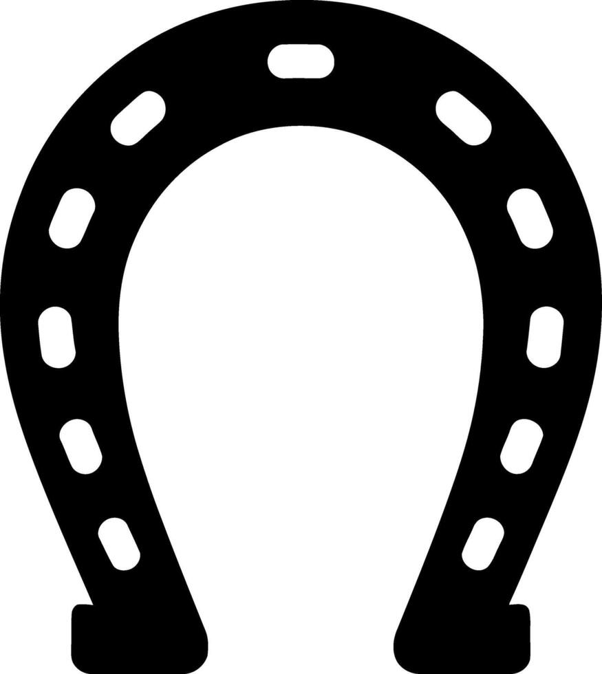 a black and white illustration of a horseshoe vector