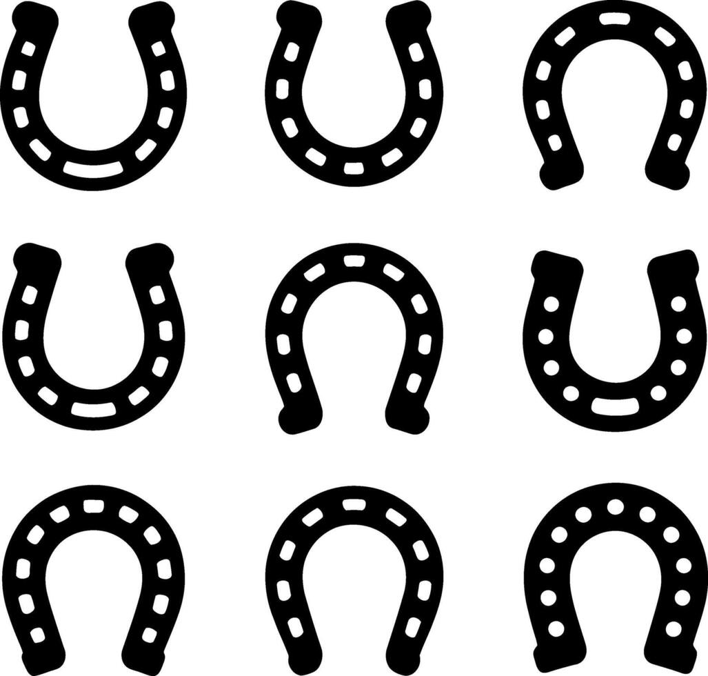 horseshoe icon set illustration vector
