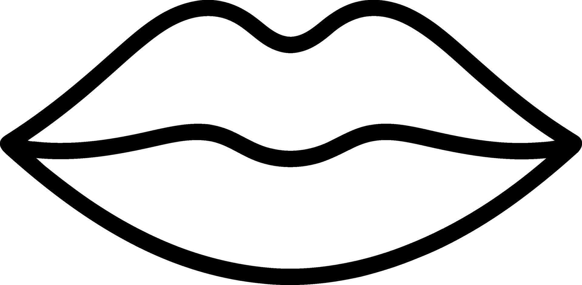 black and white outline of a mouth vector