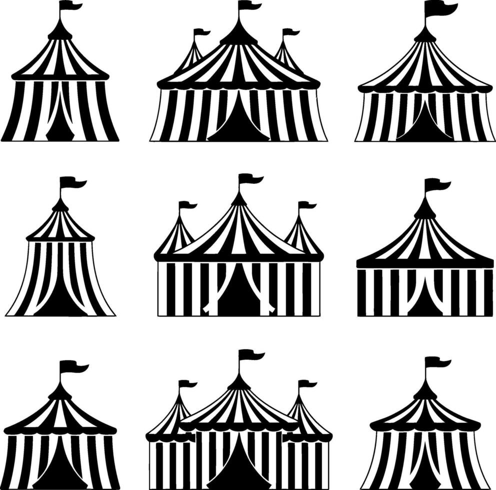 various circus tents vector