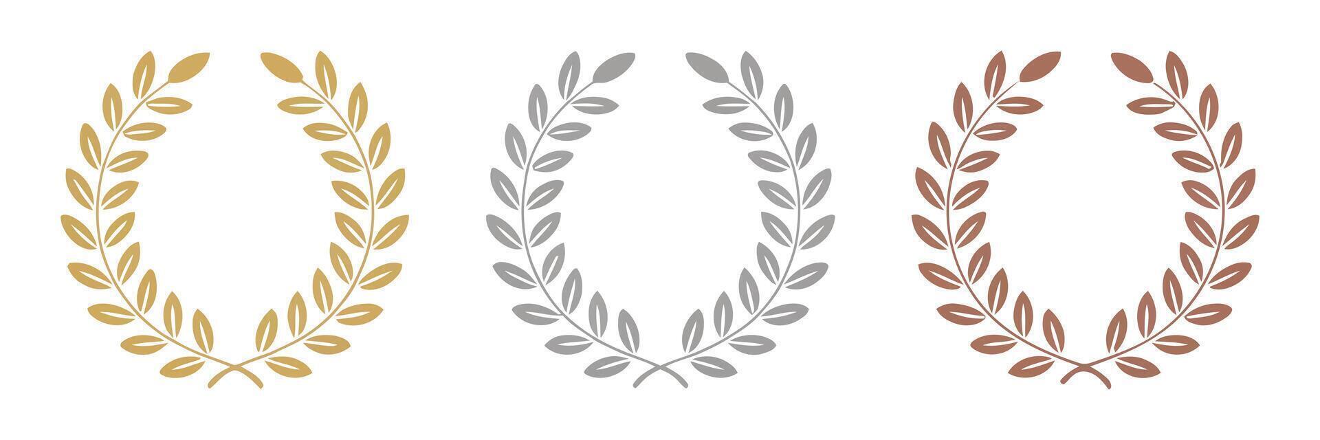 Laurel Wreath Icons. Award Winner Badge Set vector