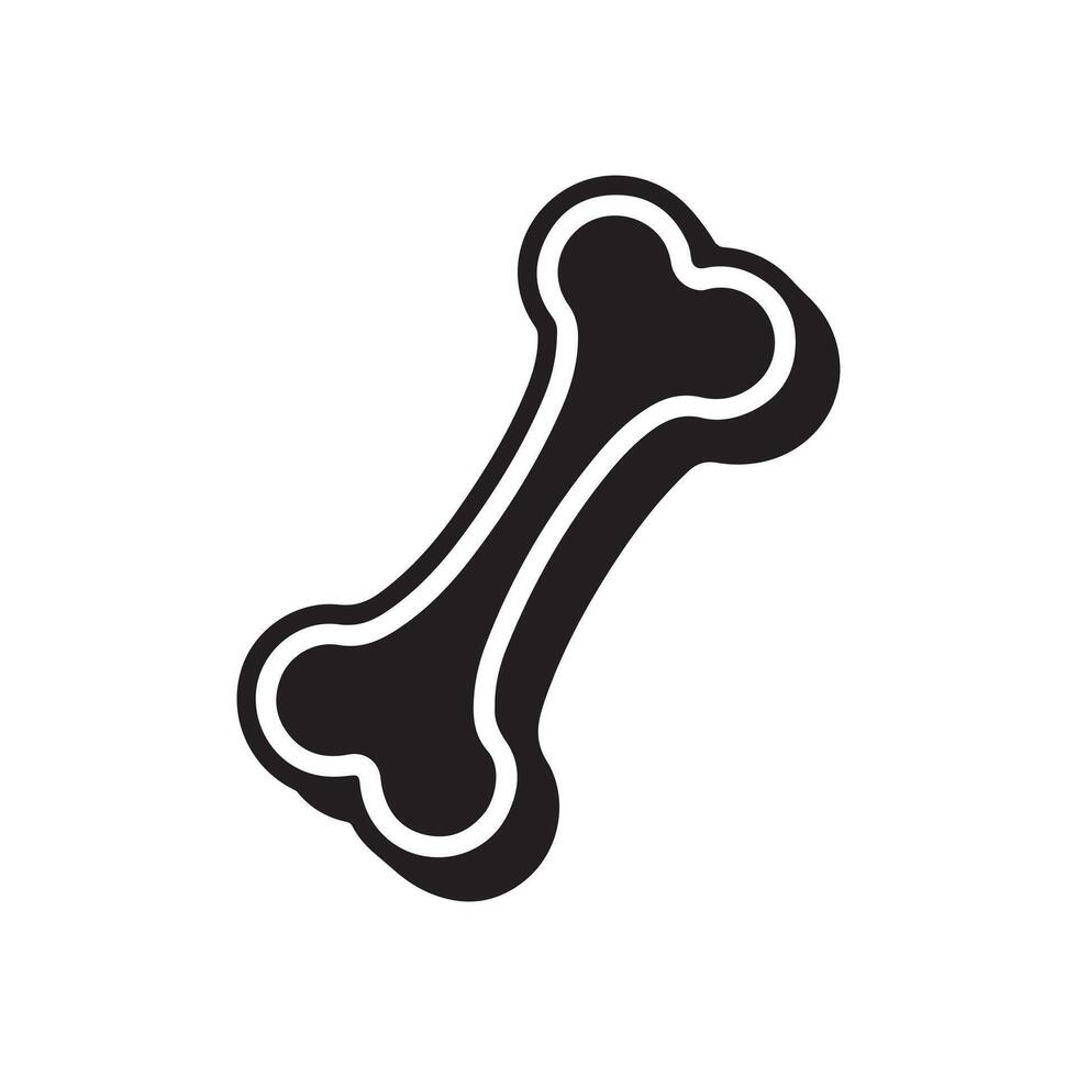 Bone icon. Dog bone silhouette. vector