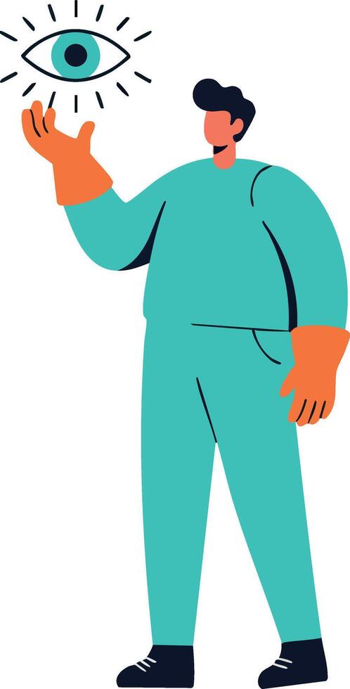 Person Holding Eye Symbol Concept for Awareness and Insight Illustration vector