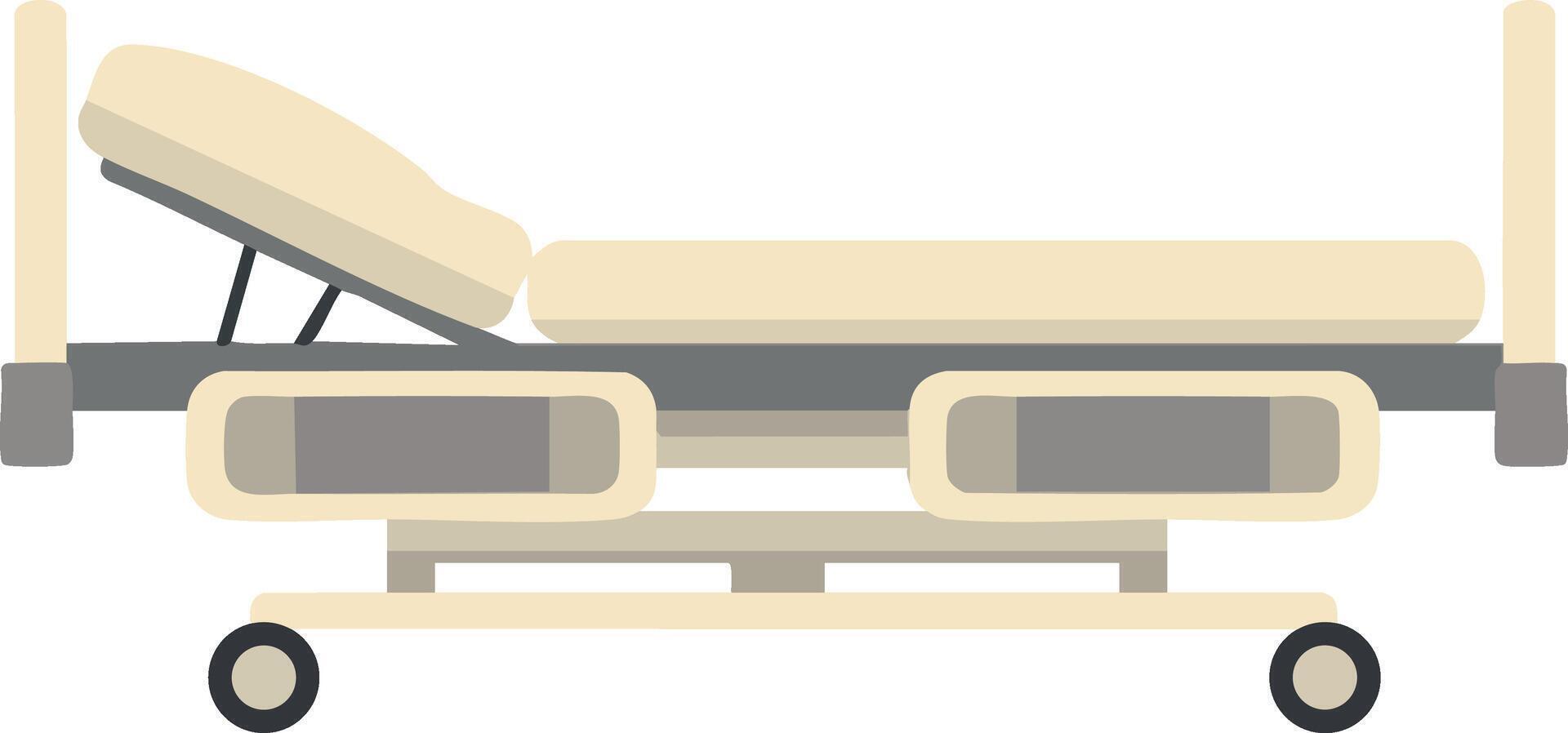 Hospital bed medical equipment healthcare facility adjustable patient bed illustration vector