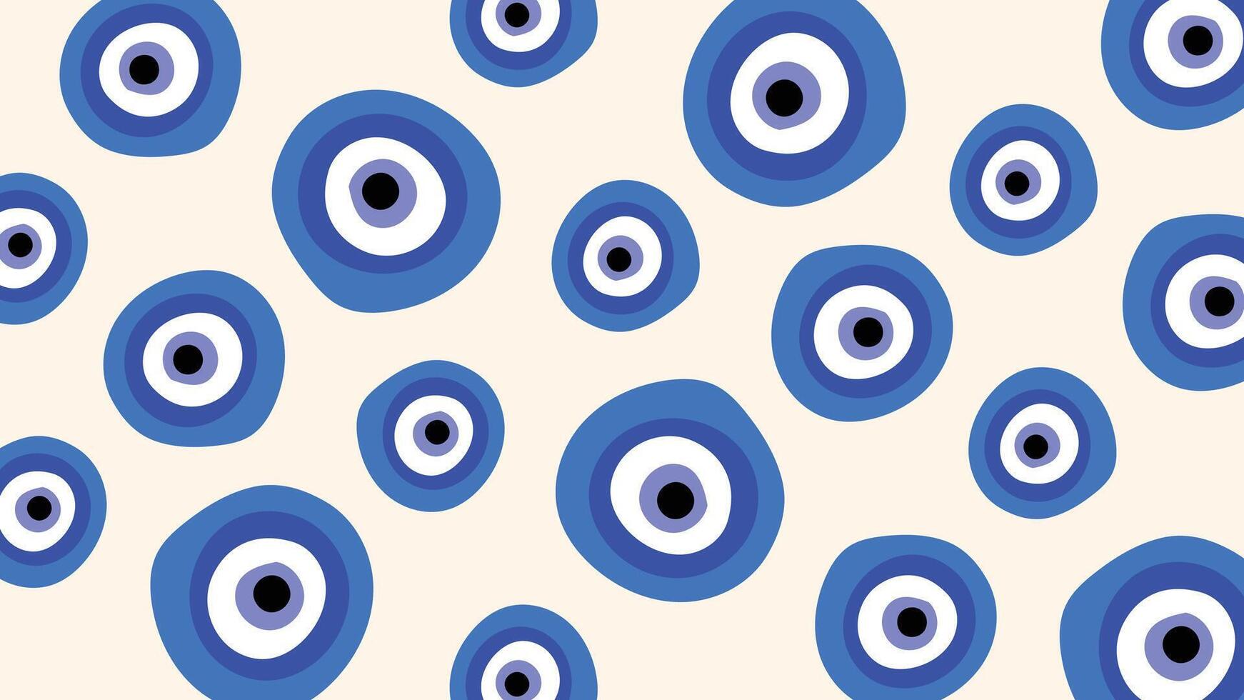 Blue cartoon circles and concentric round eye shapes for modern posters and sticker backgrounds in funky style vector