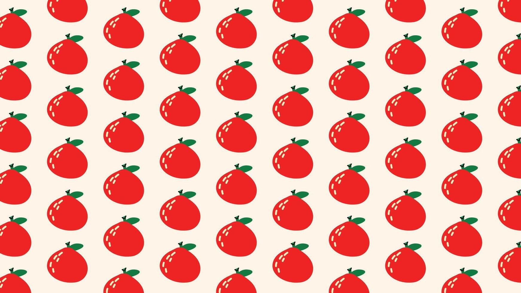 Whole red apple pattern classic school fruit with cozy vintage vibes. vector