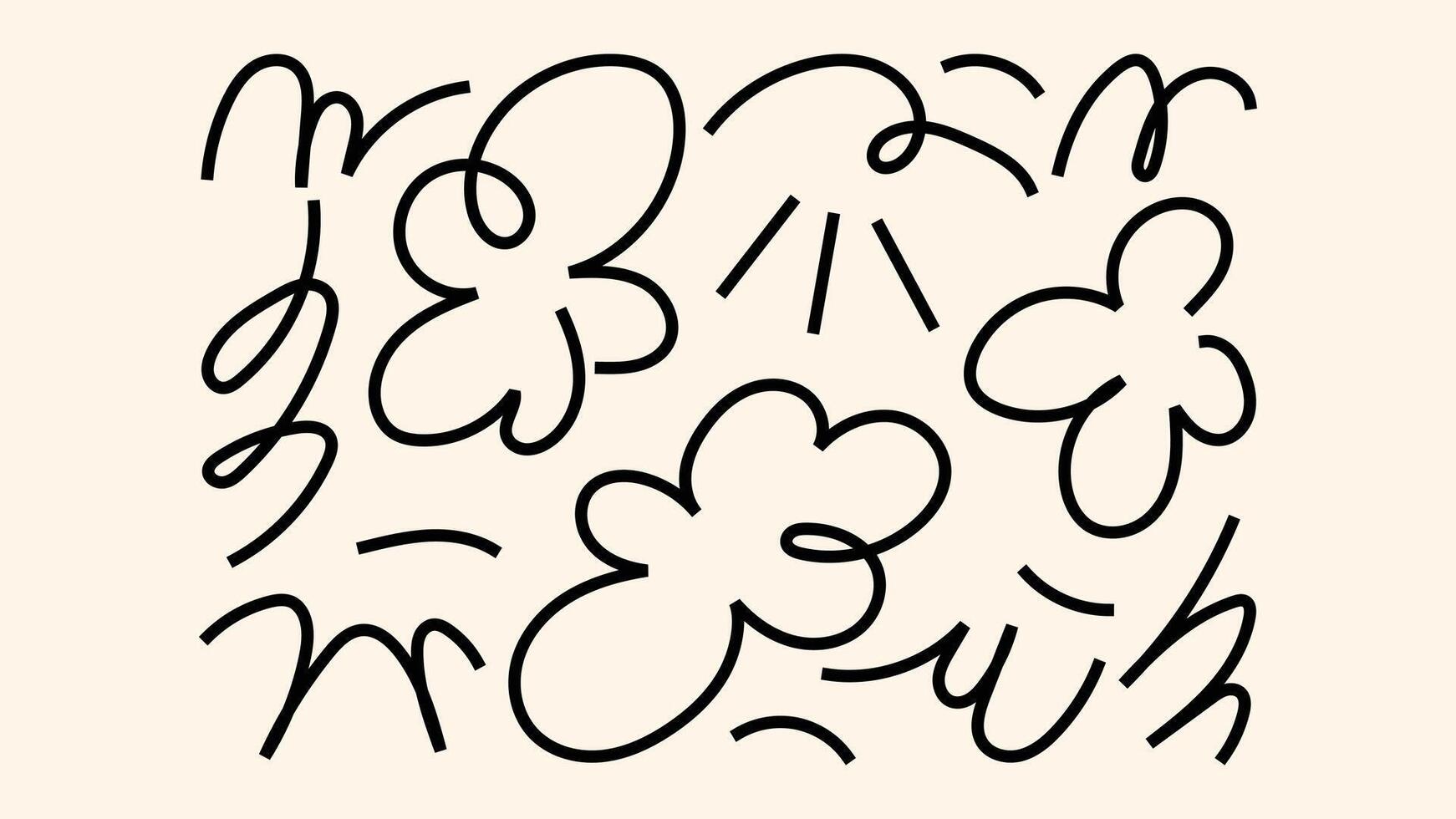 Vintage marker style arrows underline scribbles big tuchki and bold round elements vector