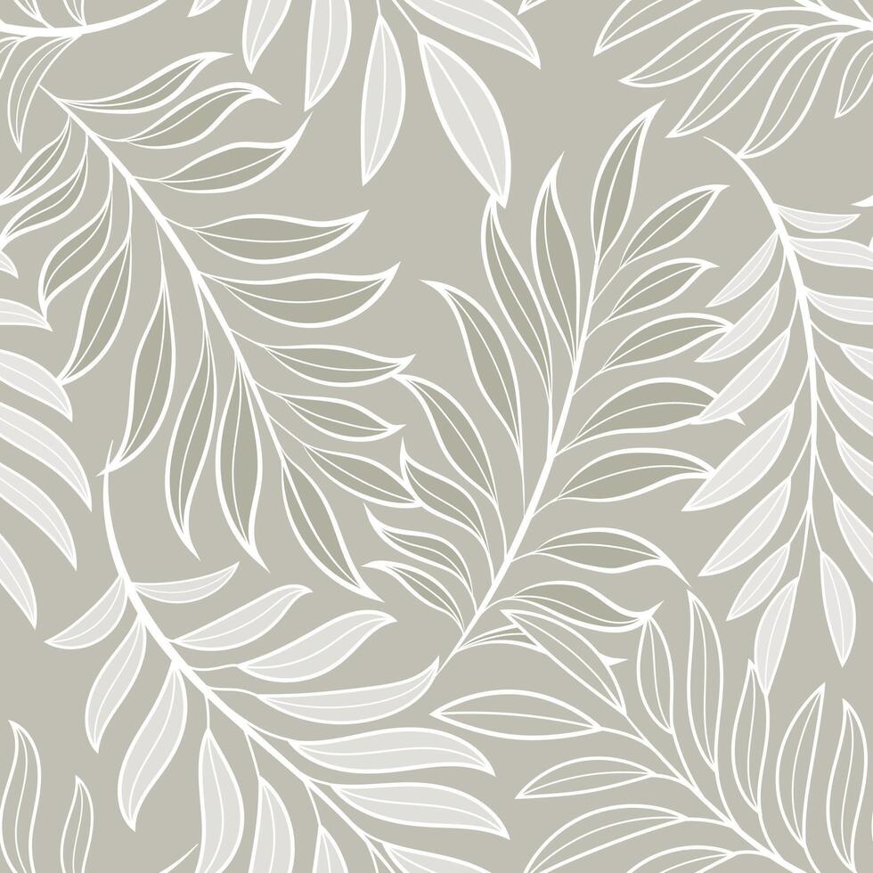 Abstract floral background with leaves seamless pattern. Tropical pattern, palm leaves seamless floral background. vector
