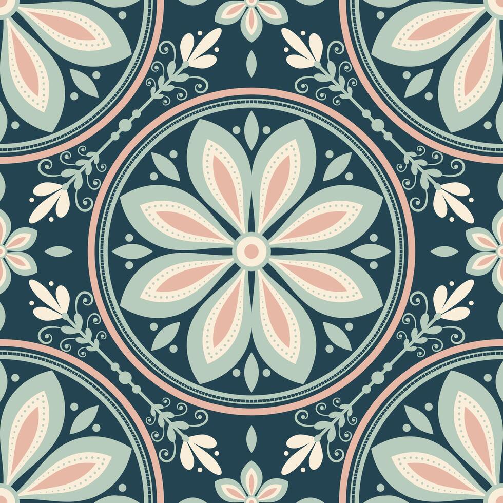 Floral patterned design in pastel colors vector