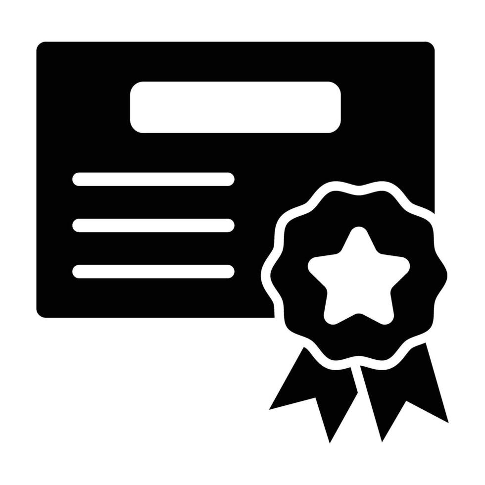 Certificate Line Icon Design vector
