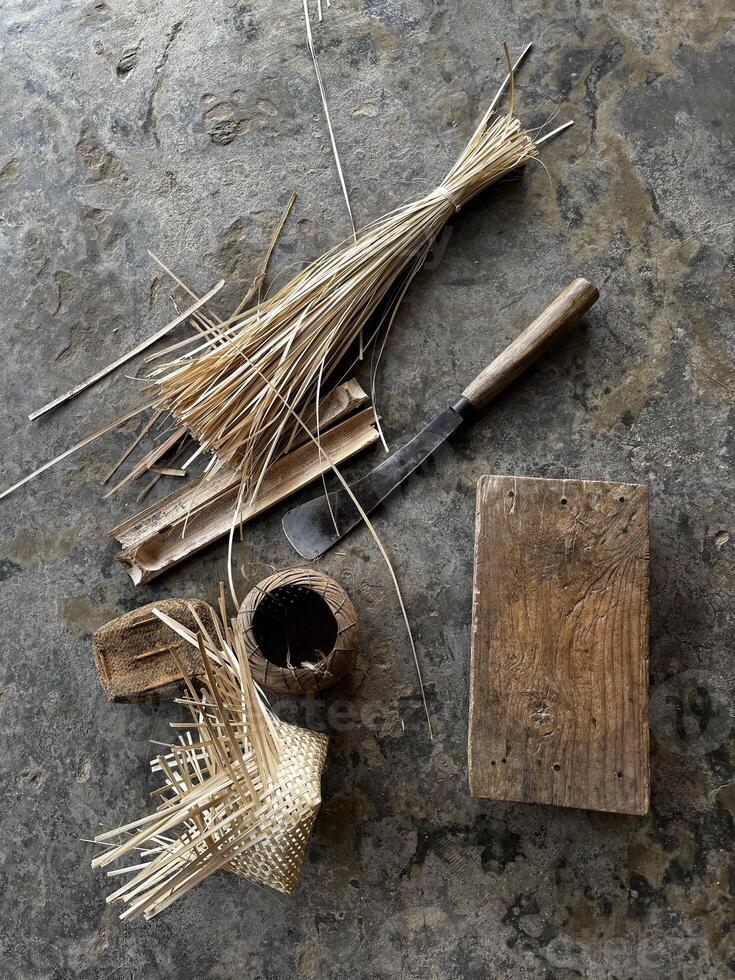 The Tribal people of Tripura make various types of furniture from bamboo. photo