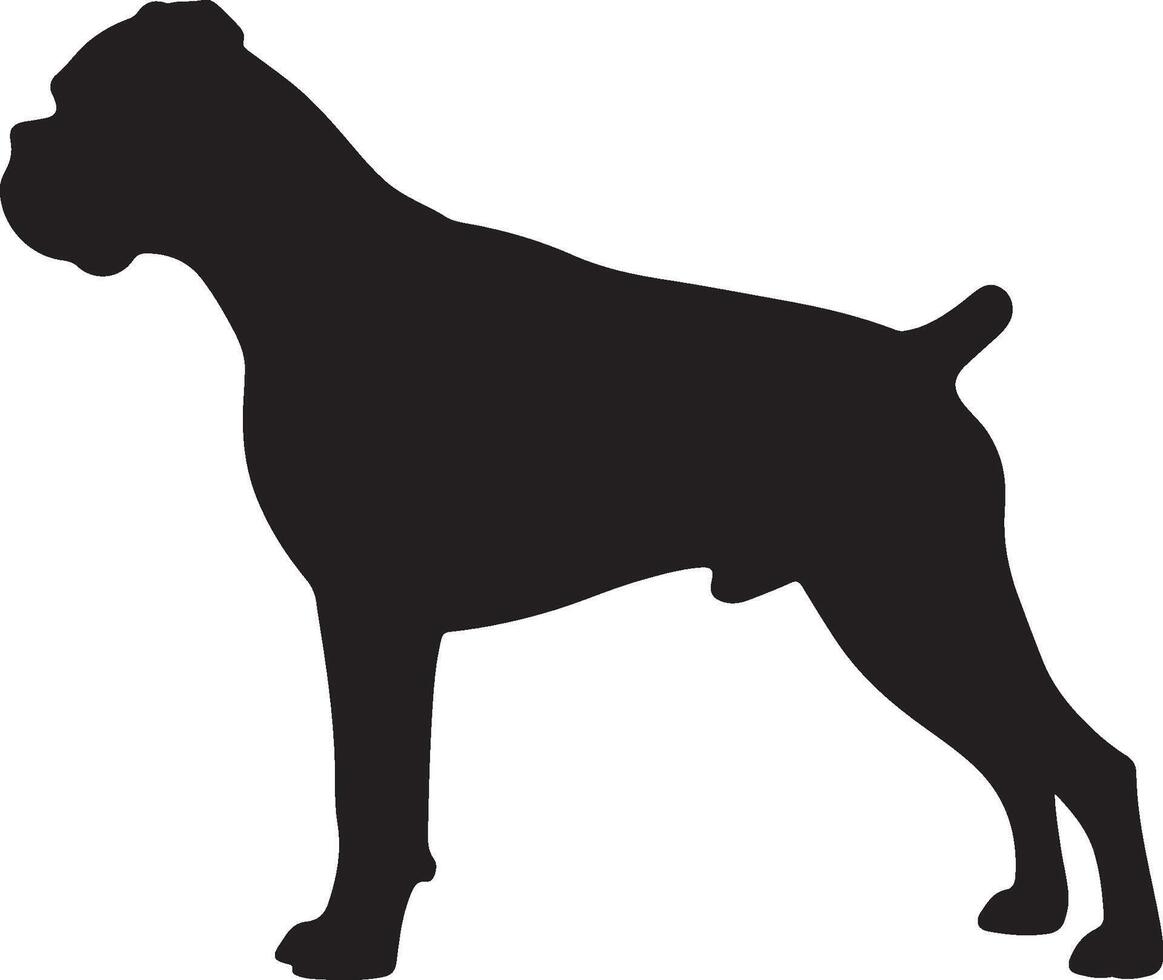 Boxer Solid Black Silhouette vector