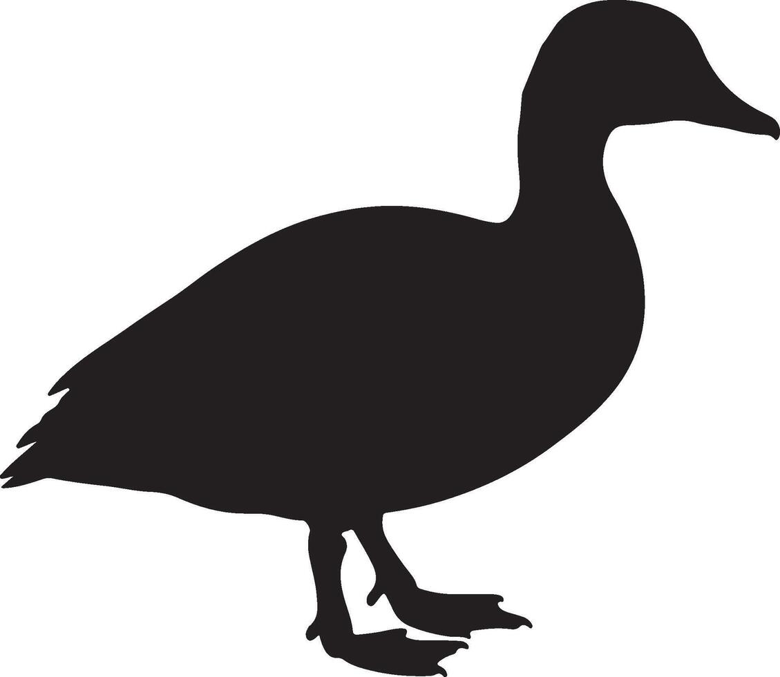 African Pygmy Goose Solid Black Silhouette vector