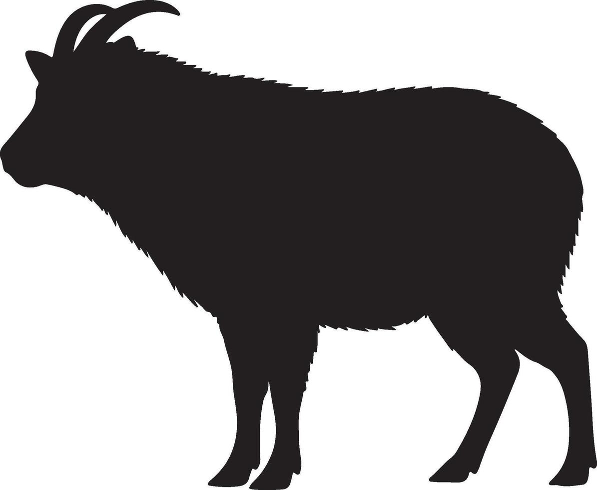 A black goat silhouette on a white background vector