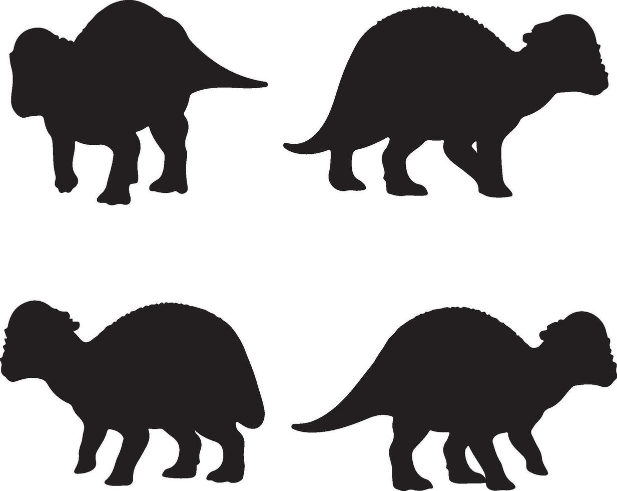 Pachycephalosaurus Solid Black Silhouette vector