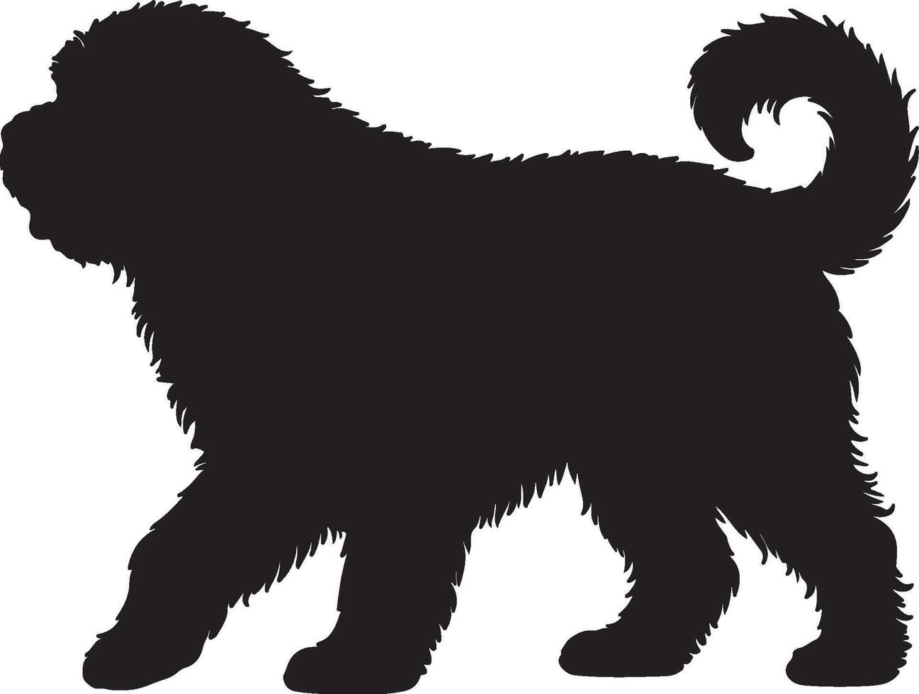 Newfypoo Large Dog Solid Black Silhouette vector