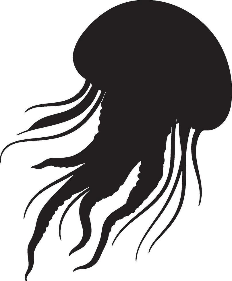 Jellyfish silhouette illustration vector