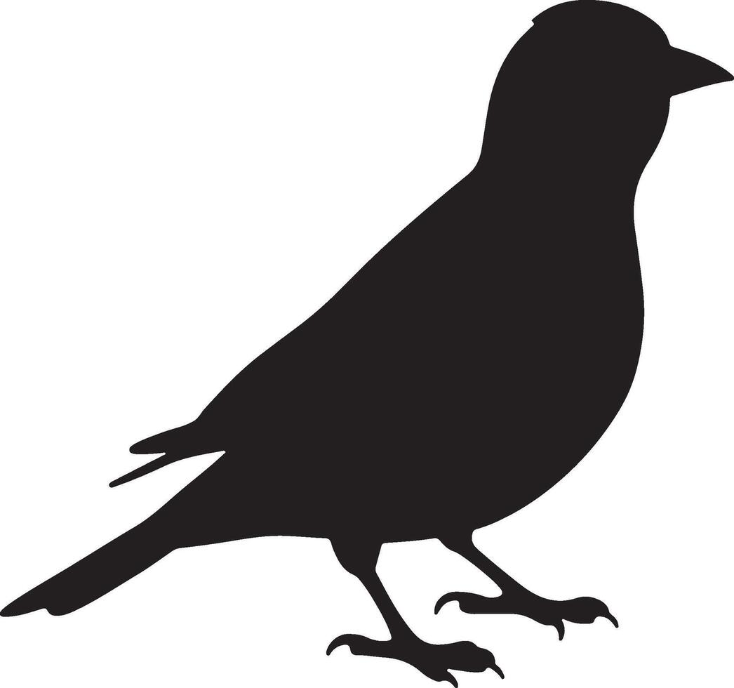 Goldfinch Solid Black Silhouette vector