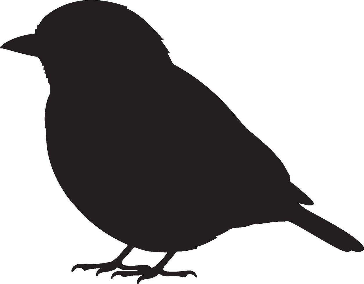 Kinglet Solid Black Silhouette vector