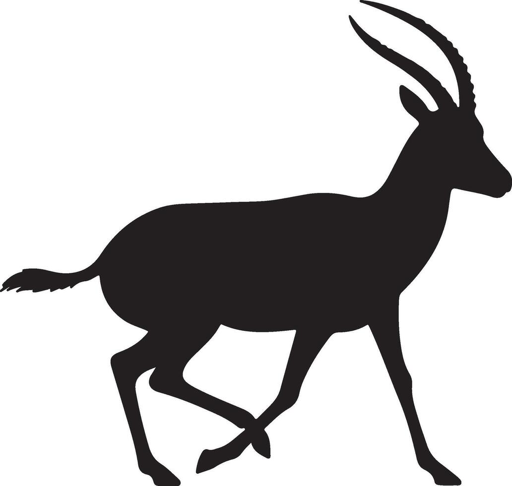 Silhouette of a gazelle walking vector