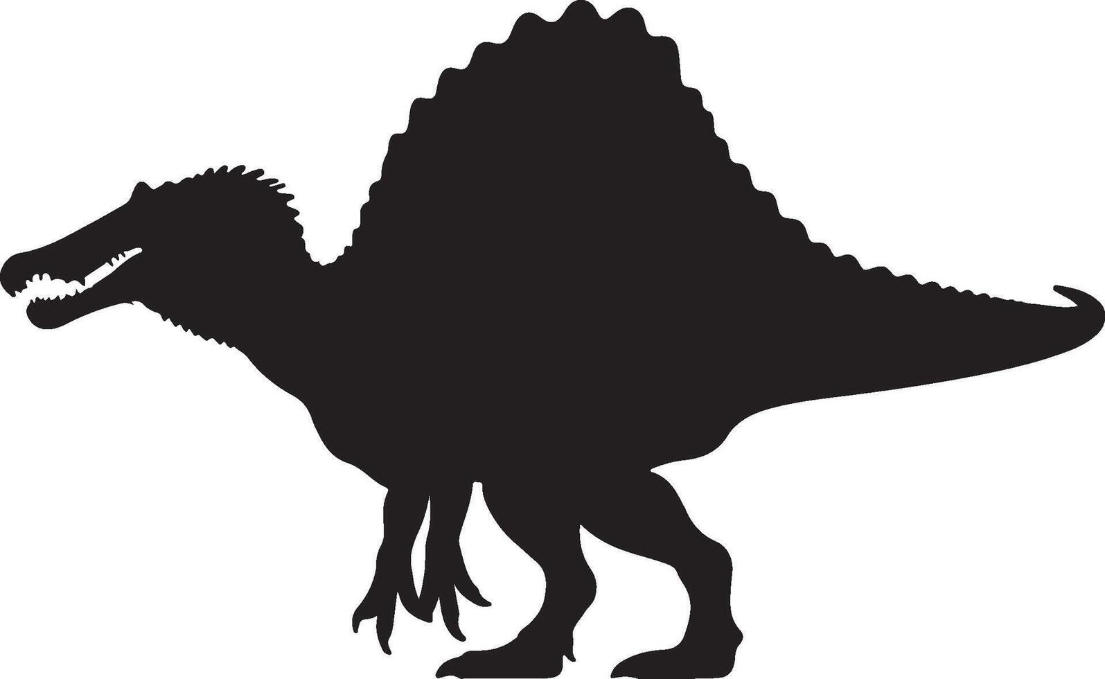 Spinosaurus Solid Black Silhouette vector