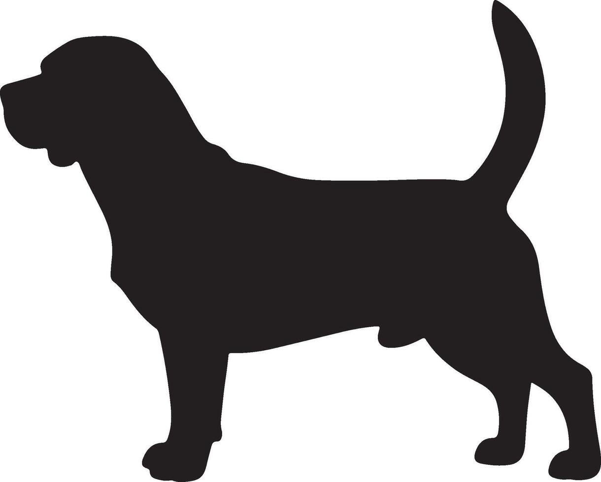 Beagle Solid Black Silhouet vector