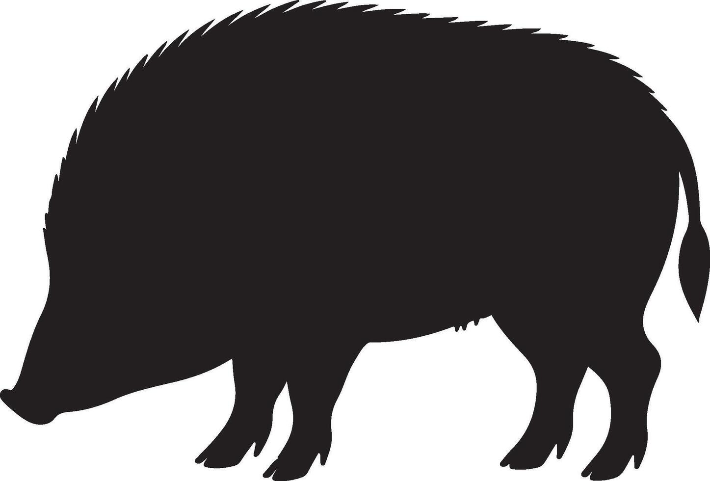 Hog Solid Black Silhouette vector