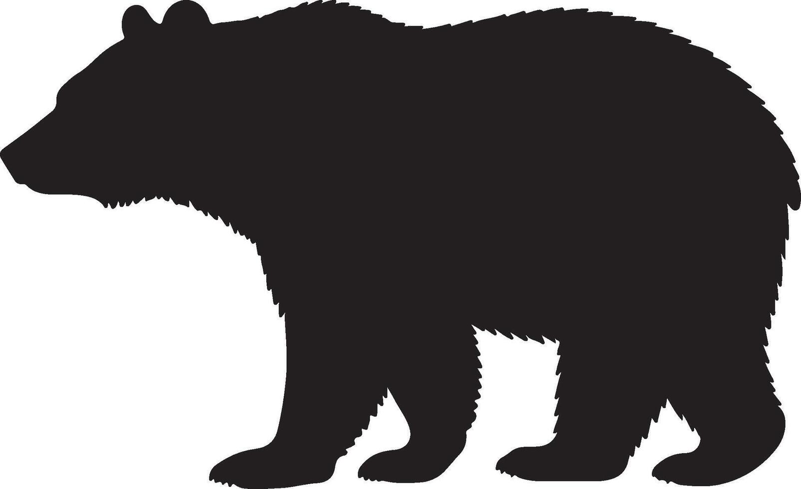 American Black Bear Solid Black Silhouette vector