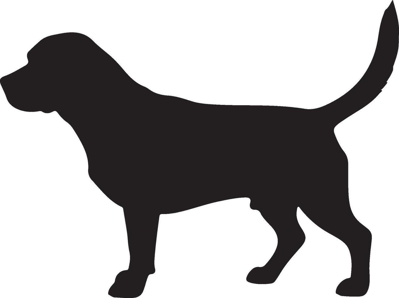 Beagle Solid Black Silhouette vector