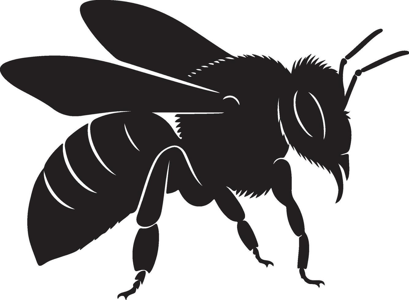 Bee Solid Black Silhouette vector
