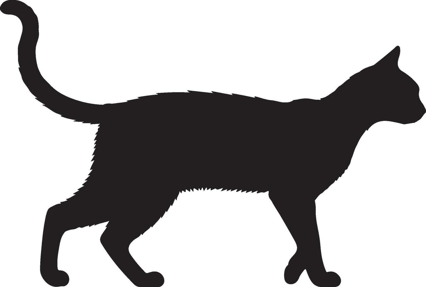 Bay Cat Solid Black Silhouette vector