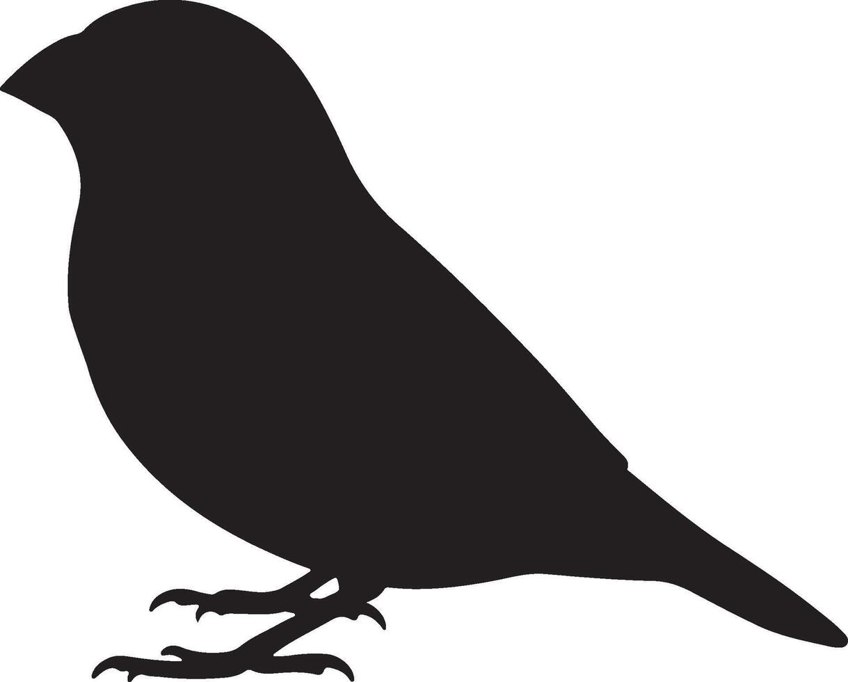 Zebra Finch Solid Black Silhouette vector