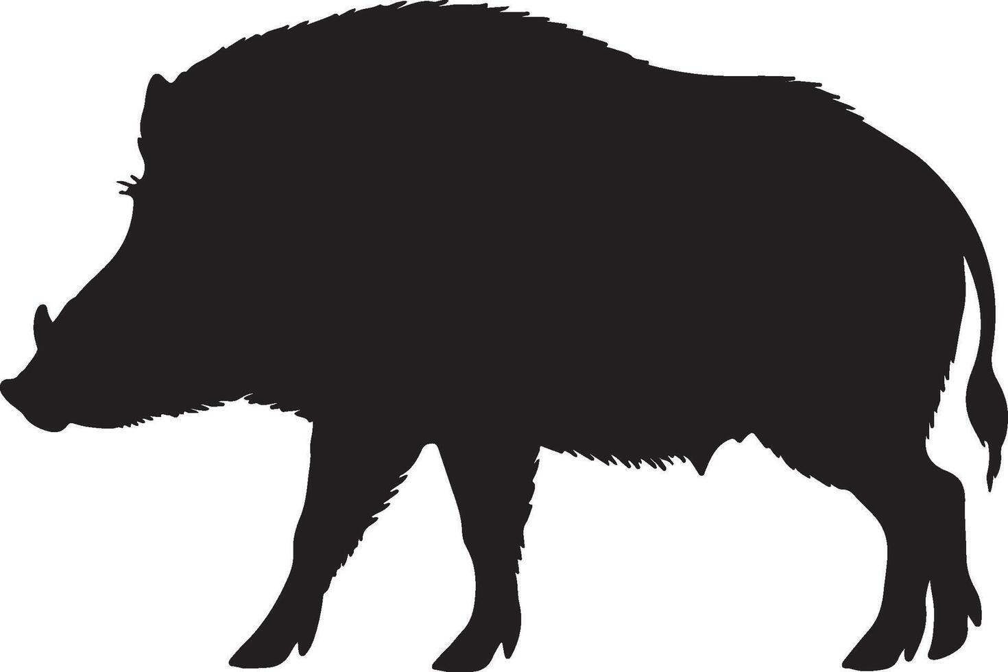 Giant Forest Hog Solid Black Silhouette vector