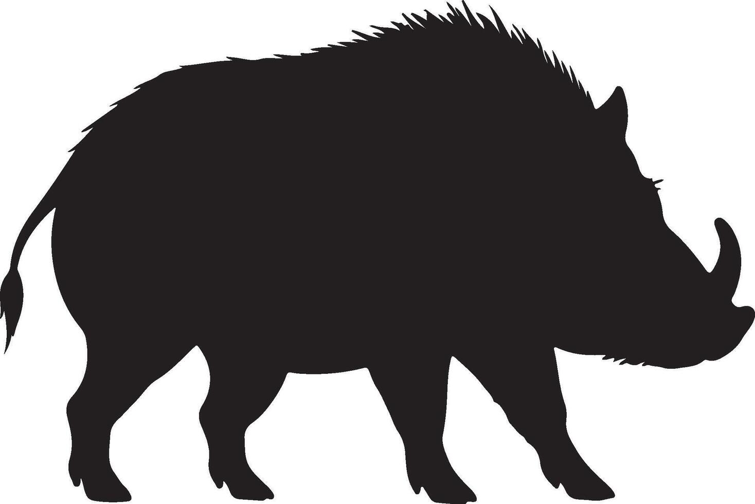 Babirusa Solid Black Silhouette vector