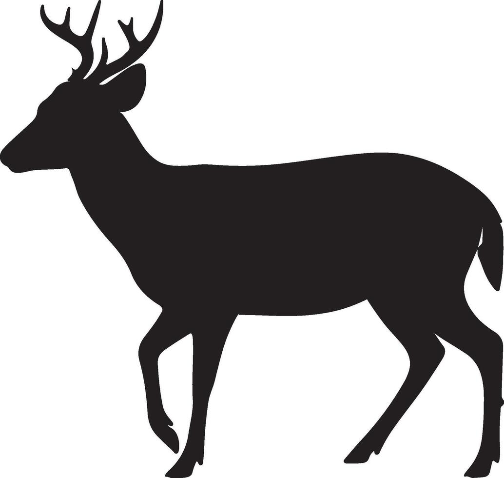 Key Deer Solid Black Silhouette vector