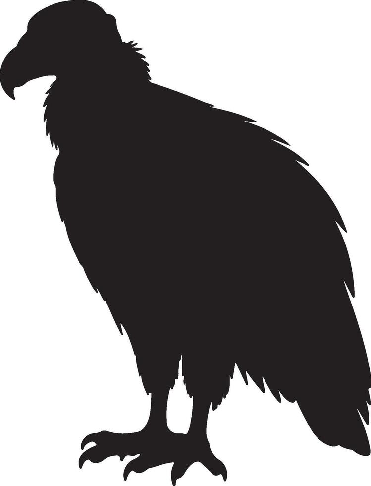 King Vulture Solid Black Silhouette vector