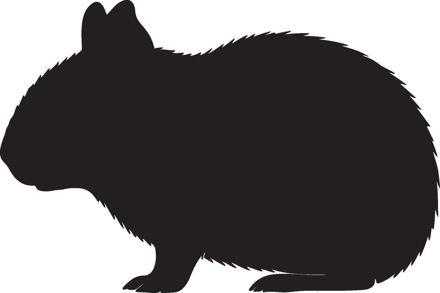 Cavy Solid Black Silhouette vector