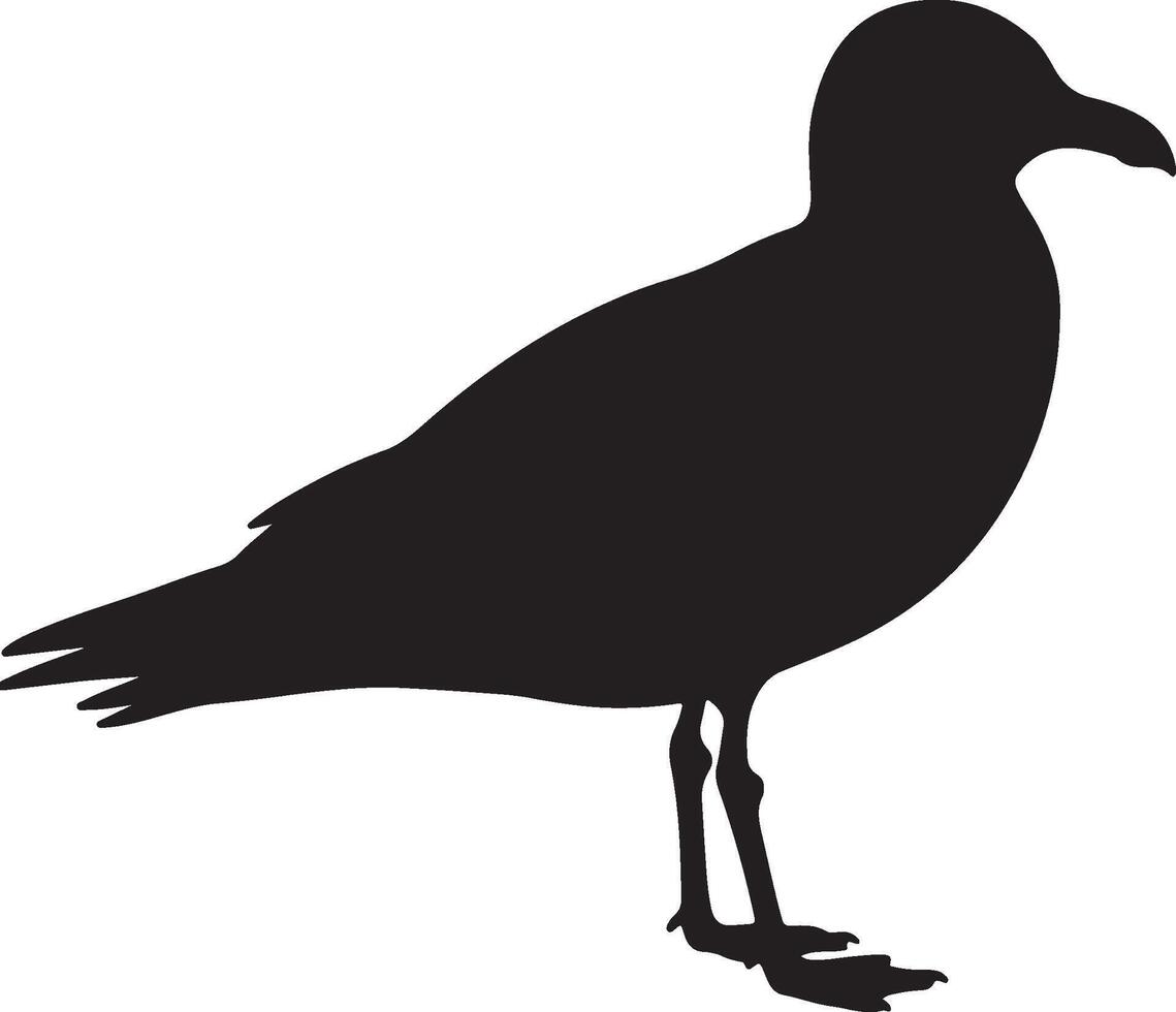 Lava Gull Solid Black Silhouette vector