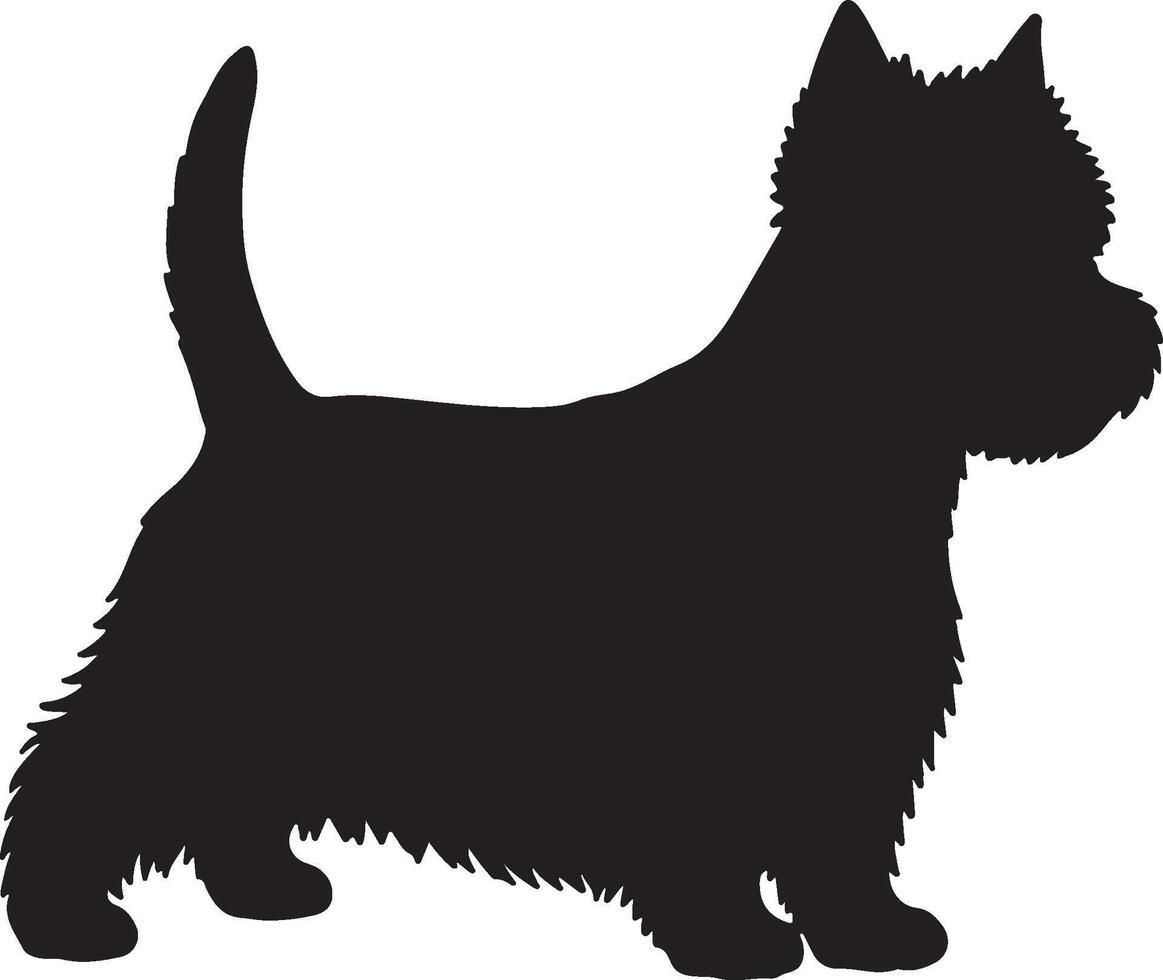 West Highland White Terrier Solid Black Silhouette vector