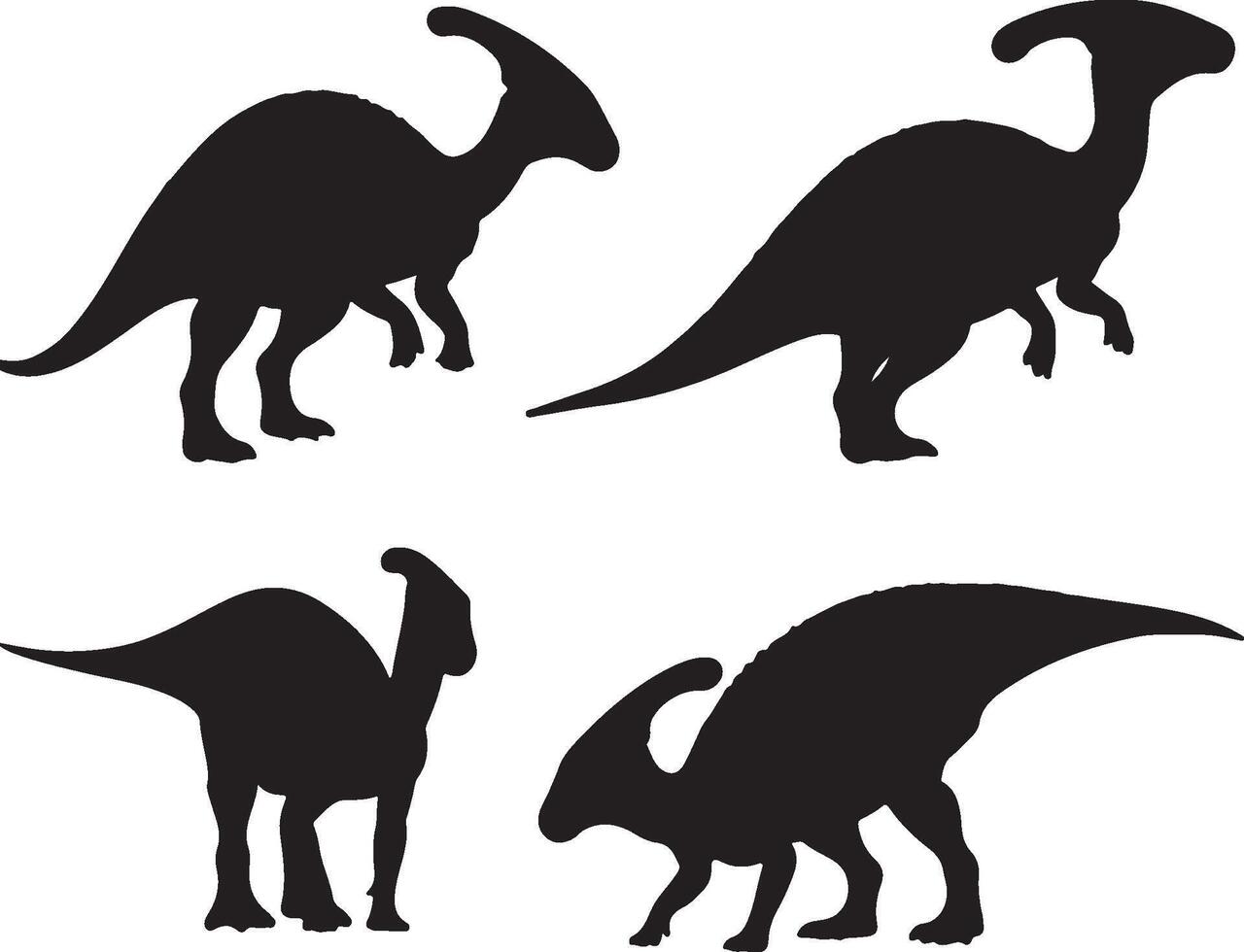 Parasaurolophus Solid Black Silhouette vector