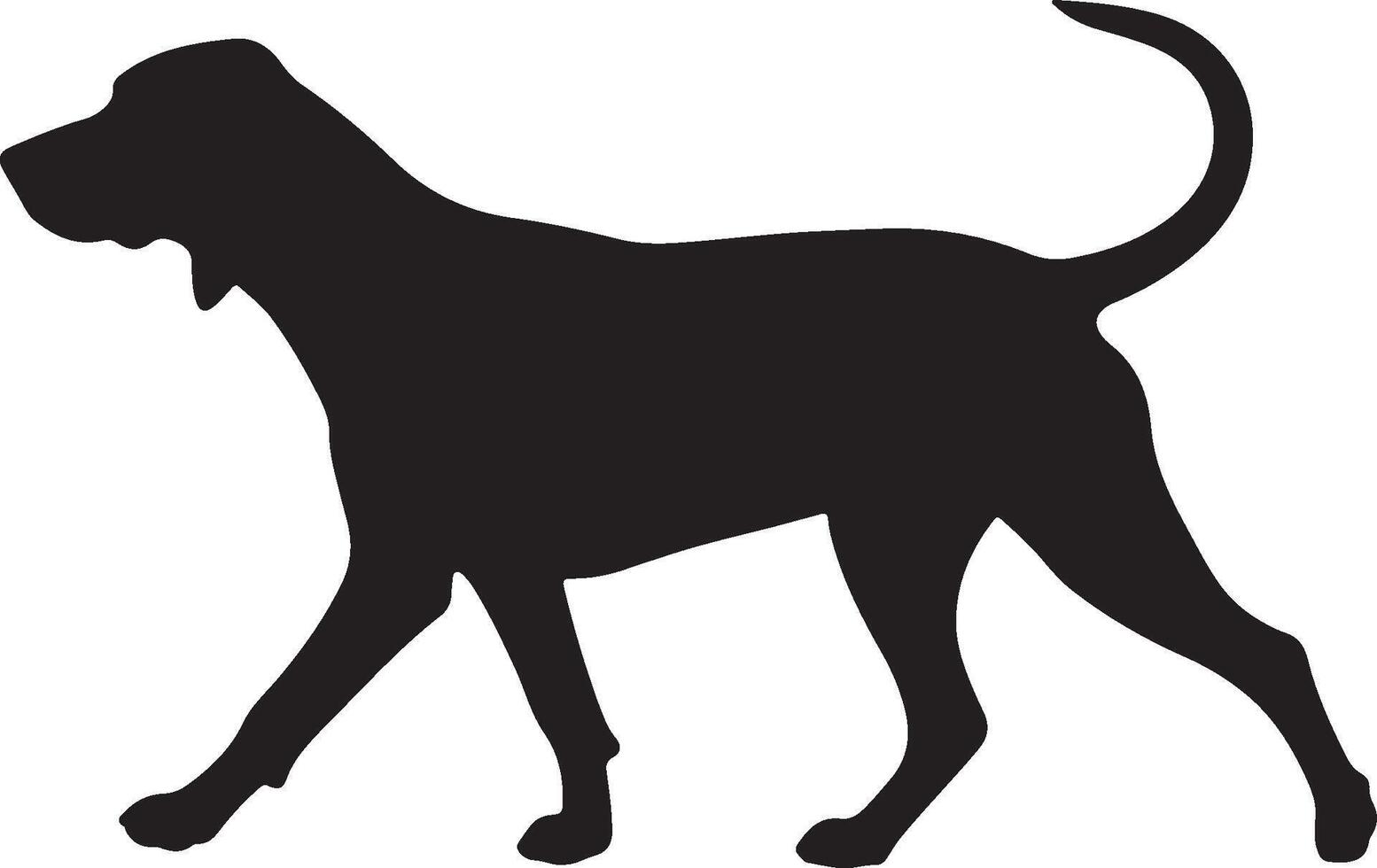 Red Bone Coonhound Solid Black Silhouette vector