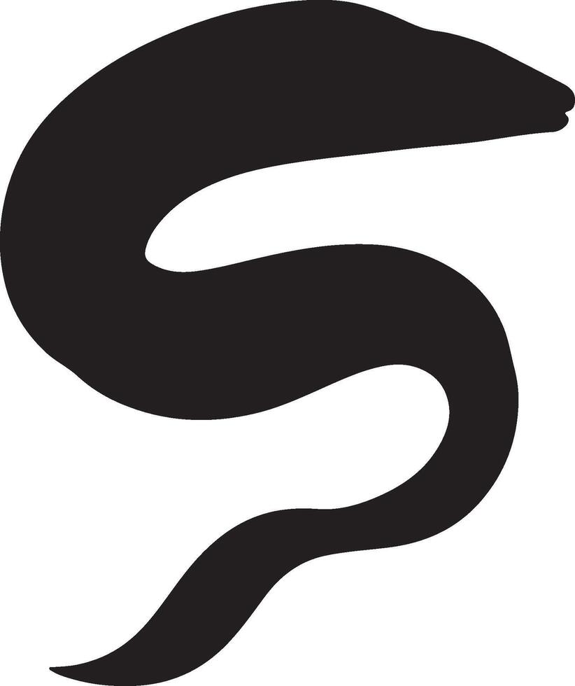 Eel Solid Black Silhouette vector