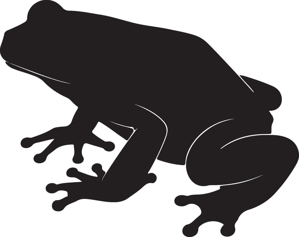 Japanese Tree Frog Solid Black Silhouette vector